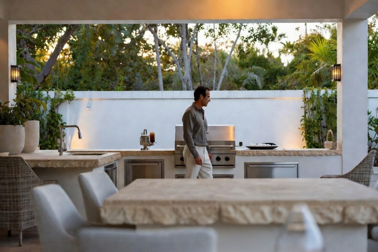 James K. at his Coconut Grove outdoor kitchen