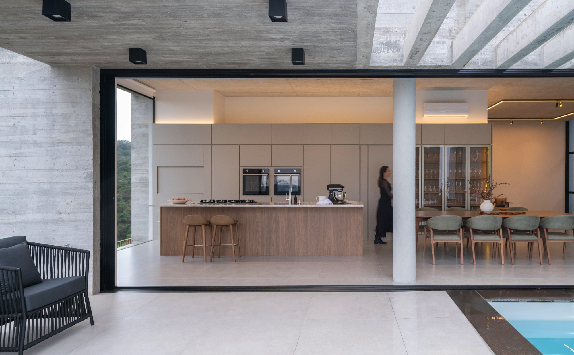 Premium outdoor kitchen with built-in grill and stone countertops