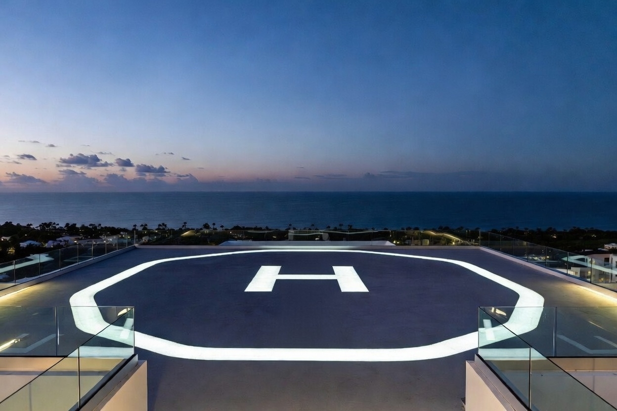 Private helipad at a Miami estate